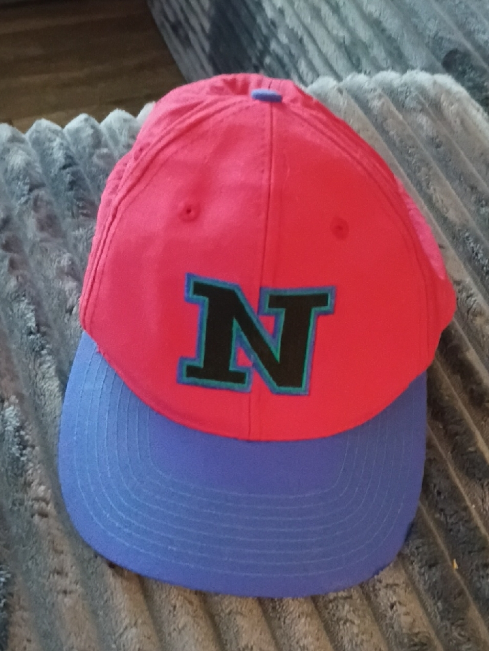 Nike Red and Purple Baseball Cap with Black N Logo